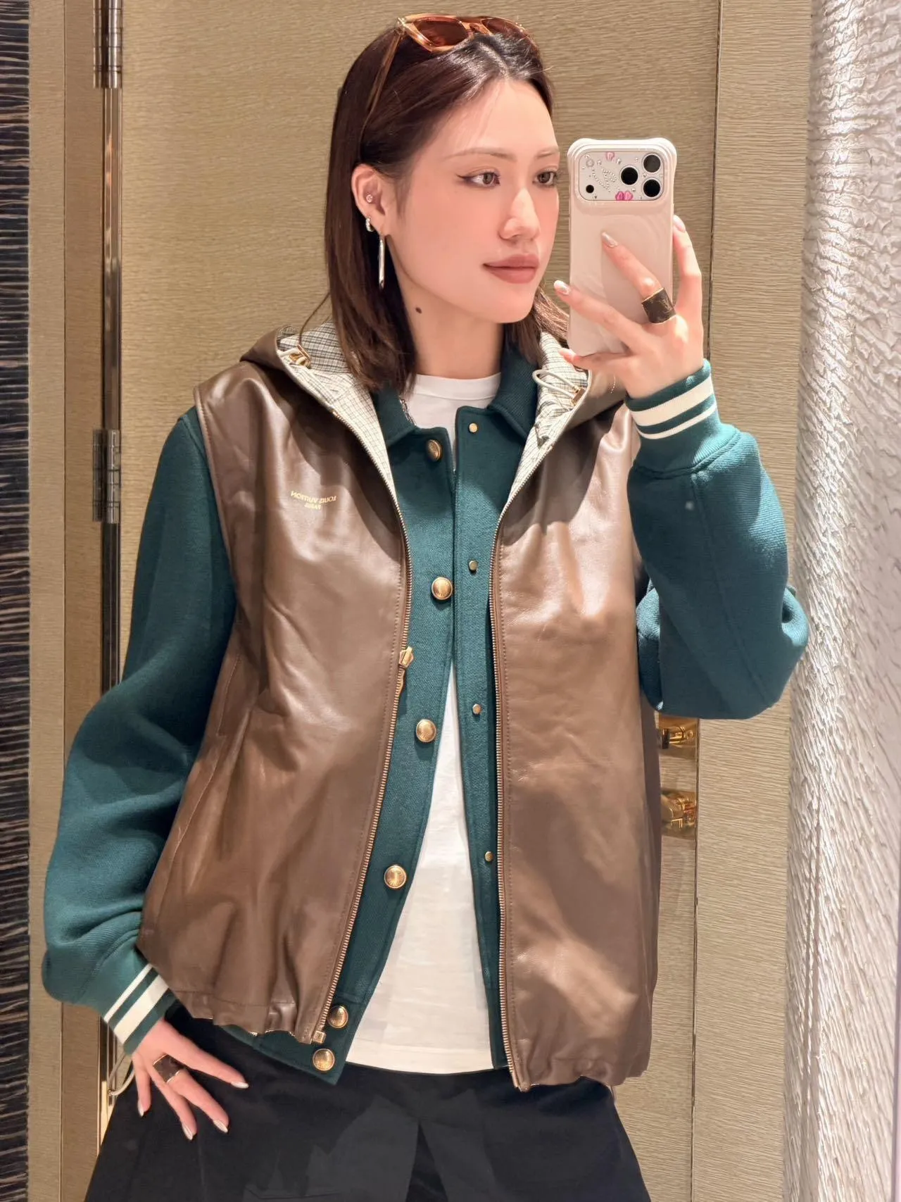 Louis Vuitton/Louis Vuitton checked leather double-sided vest